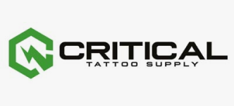 Logo of Critical Tattoo Supply with green and black text on a white background.