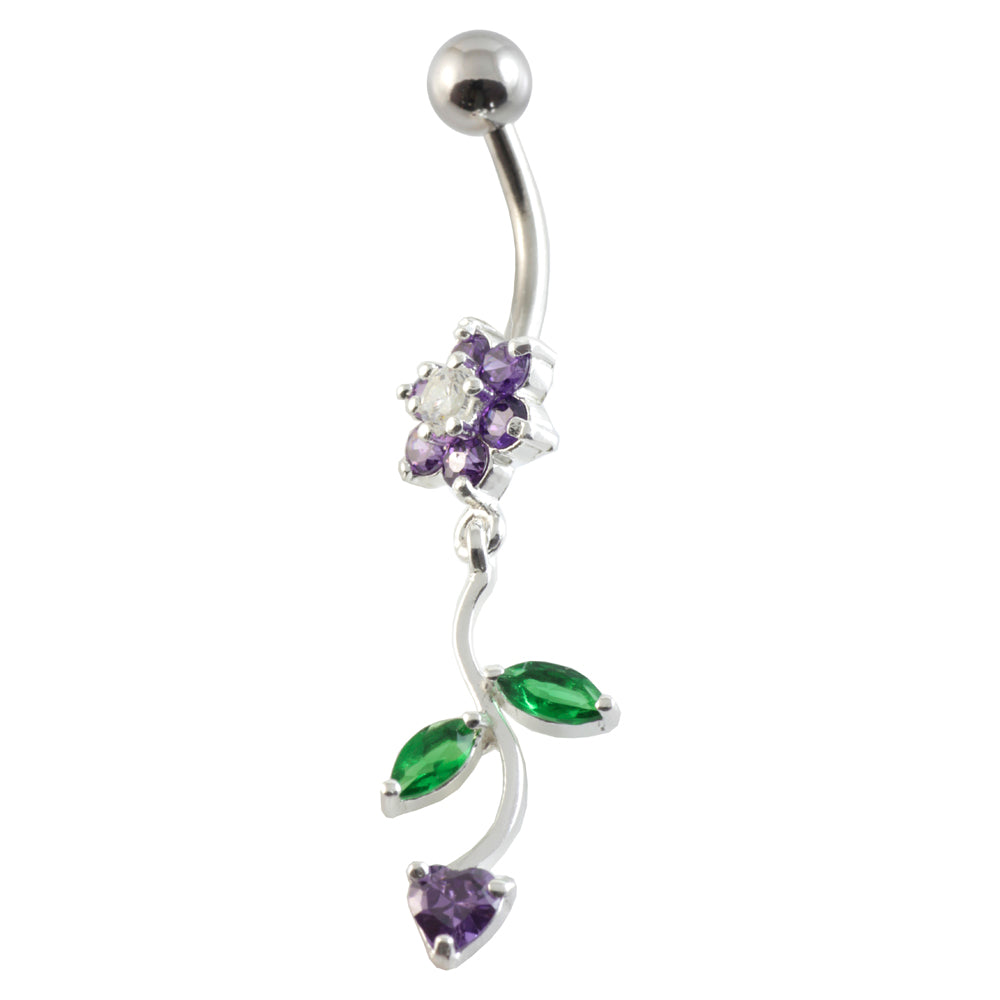 Flowers Navel Curved Bar