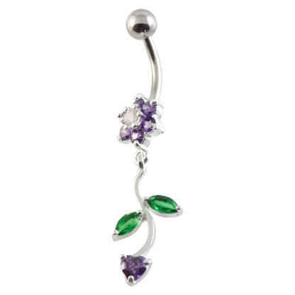 Flowers Navel Curved Bar
