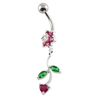 Flowers Navel Curved Bar