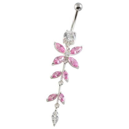 Jewelled Flowers Navel Curved Bar