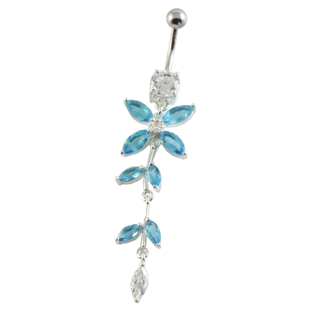 Jewelled Flowers Navel Curved Bar
