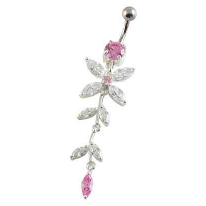 Jewelled Flowers Navel Curved Bar
