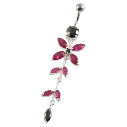 Jewelled Flowers Navel Curved Bar