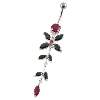 Jewelled Flowers Navel Curved Bar