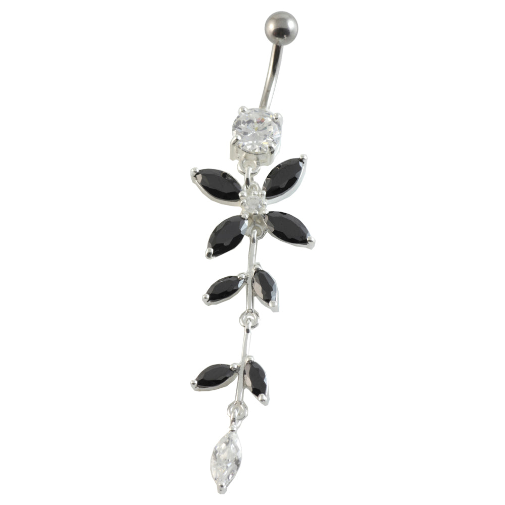 Jewelled Flowers Navel Curved Bar