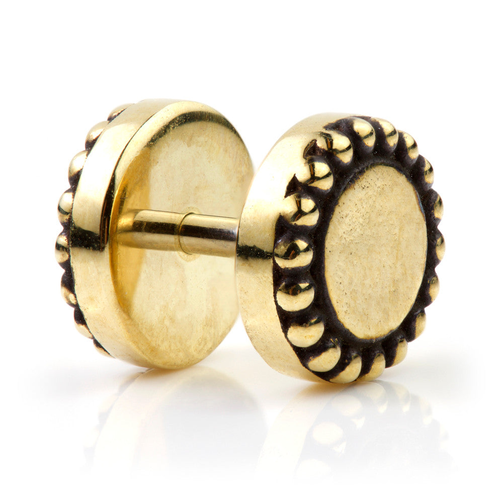 Brass Ear Stud / Fake Brass Ear Plug (individual) - BRFPLUG3-6-8