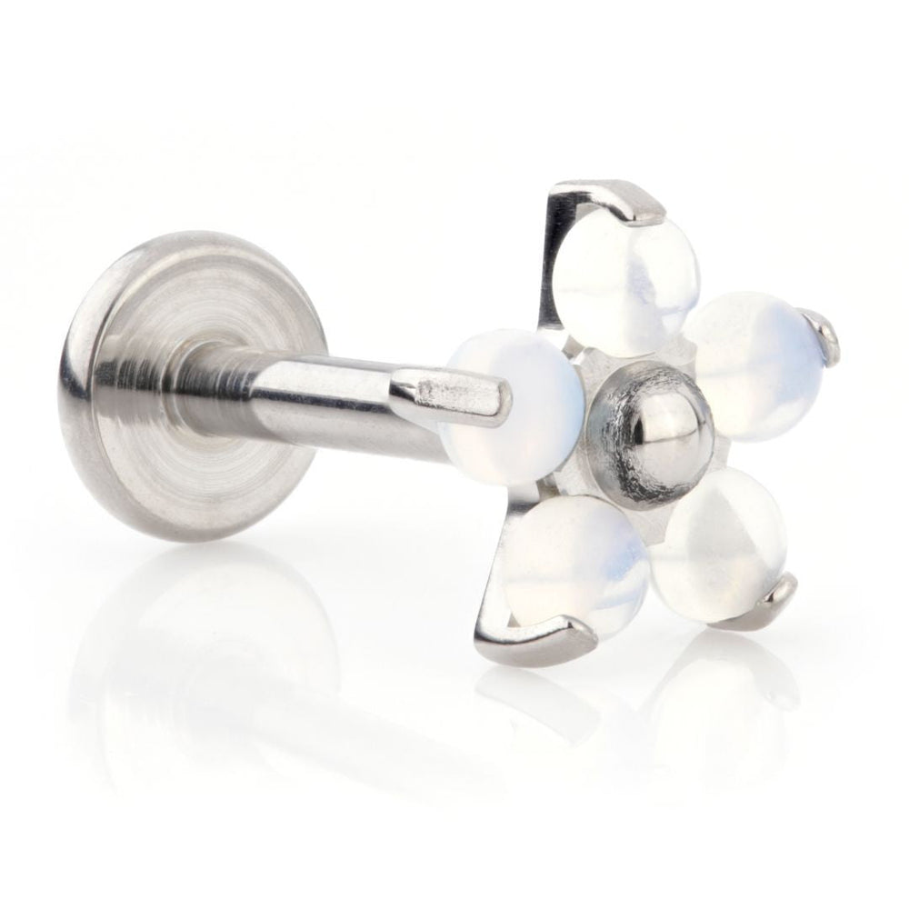 Ti Internal Labret with Opalite Flower Attachment