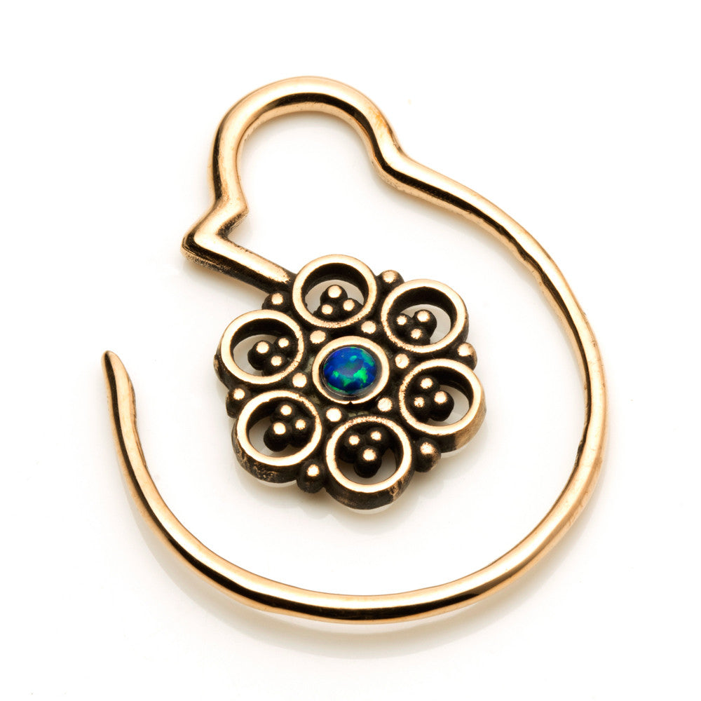 1x Small Mandala Copper Weight with Opal