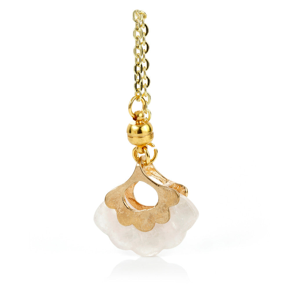 1x Rose Quartz Ear Weight with Magnetic Fastening