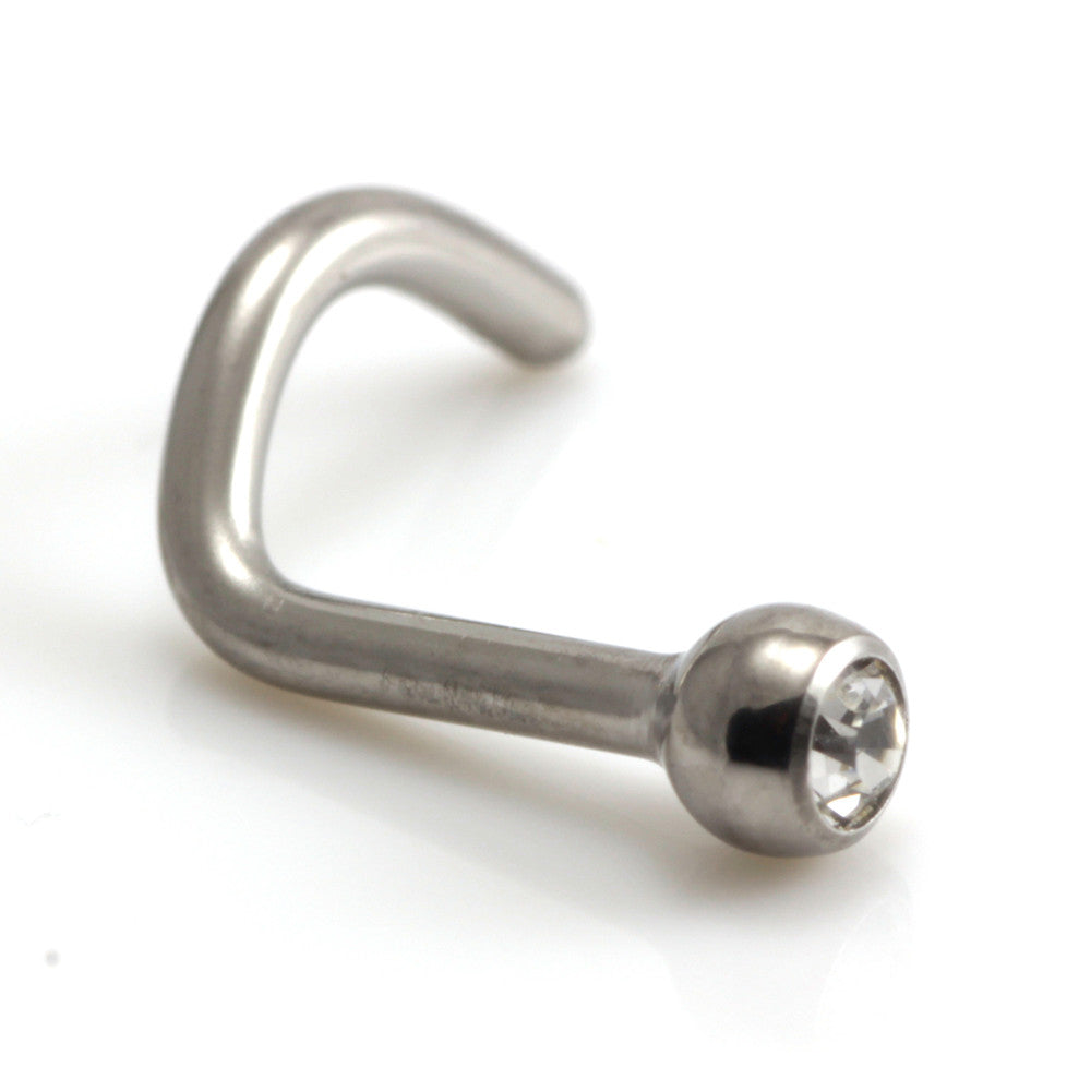 Titanium Jewelled Nose Stud -0.9-2.5-crystal