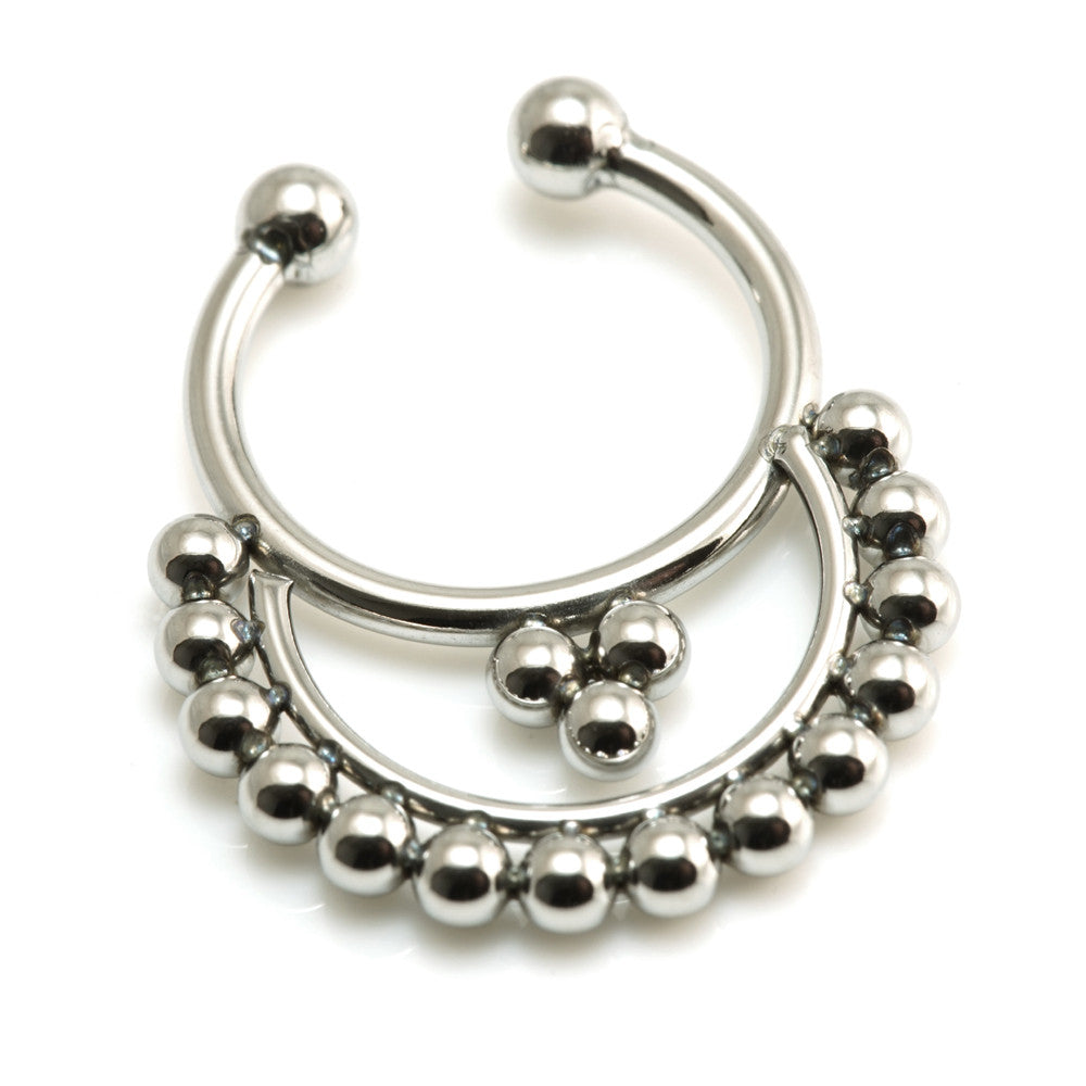 Fake Steel Septum Ring with Semi-Circle