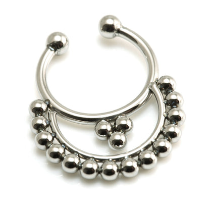 Fake Steel Septum Ring with Semi-Circle