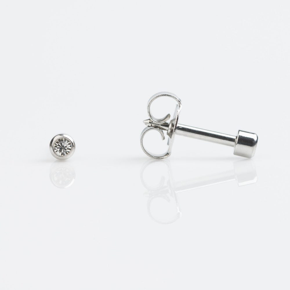 Studex Mini Crystal White Bezel Studs - Pack of 12