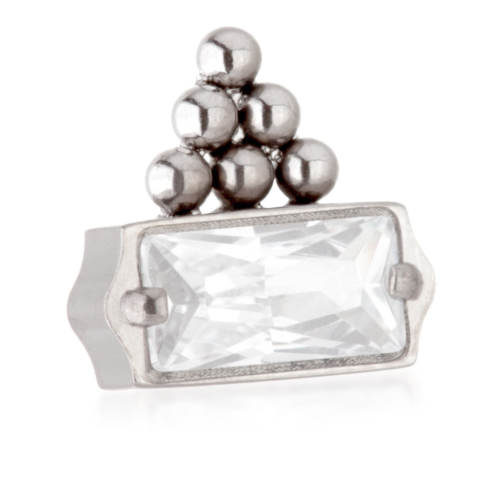 Ti Internal Jewelled Rectangle with Beads Attachment (0.9mm thread)
