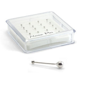 20x Silver Straight Ball Back - in Box