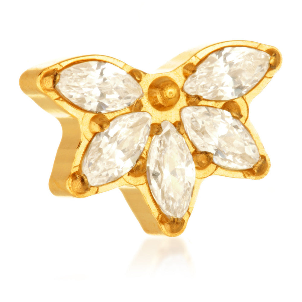 Zircon Gold Ti Marquise Petal Crescent Attachment