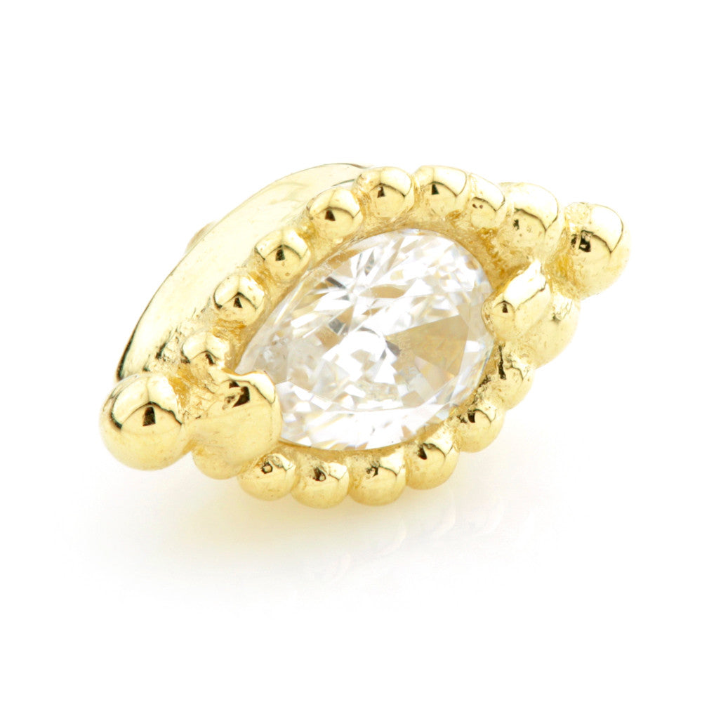 TL - 18ct Yellow Gold Milli Grain Marquise Gem Internal Thread Attachment