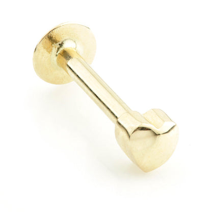 TL - 14ct Gold Heart Tragus Bar / Labret