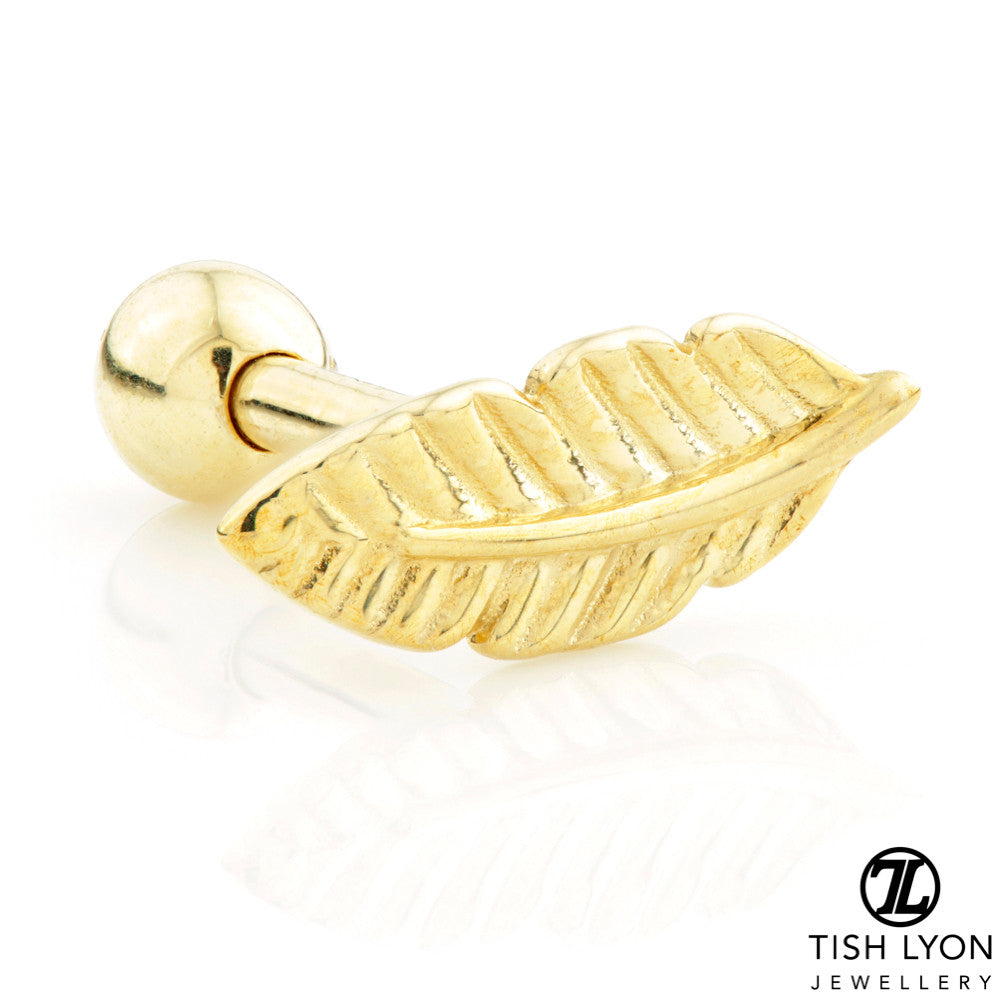 TL - 9ct Gold Feather Cartilage Bar
