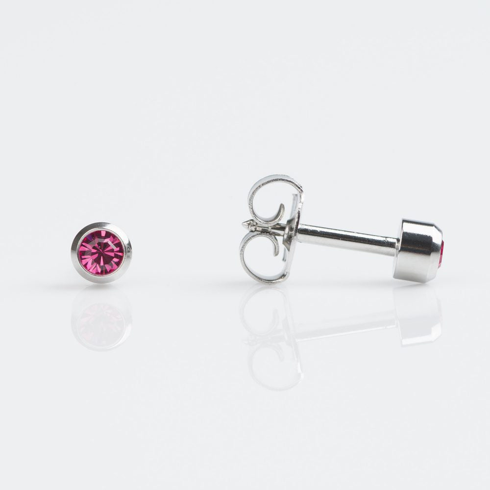 Studex Regular Stainless Rose (October) Bezel Studs - Pack of 12