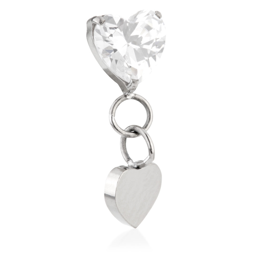 Ti Internal Double Heart Hanging Gem Attachment