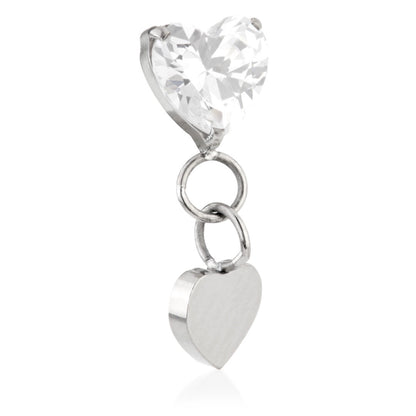 Ti Internal Double Heart Hanging Gem Attachment