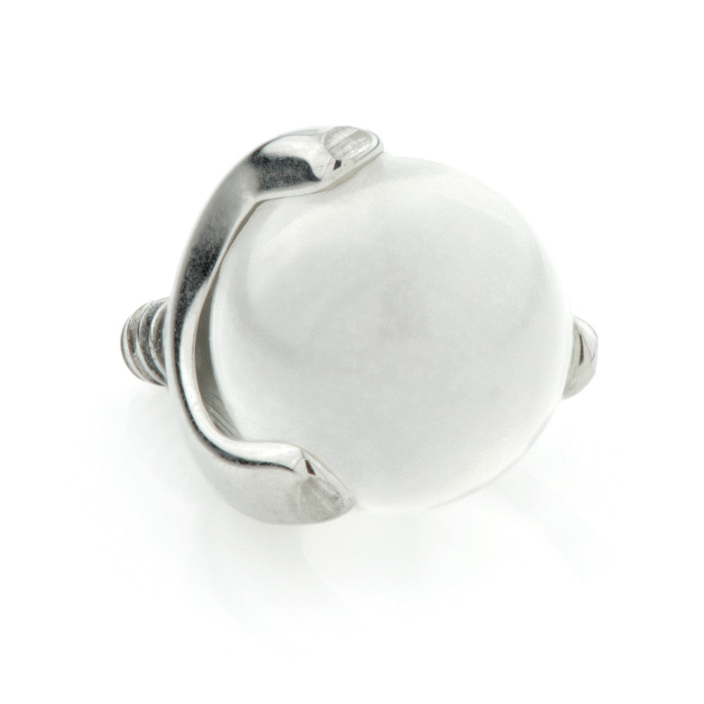 Ti Internal Prong Set with Moonstone Ball Attachment