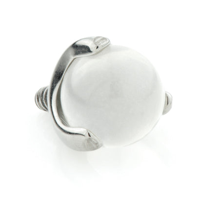 Ti Internal Prong Set with Moonstone Ball Attachment