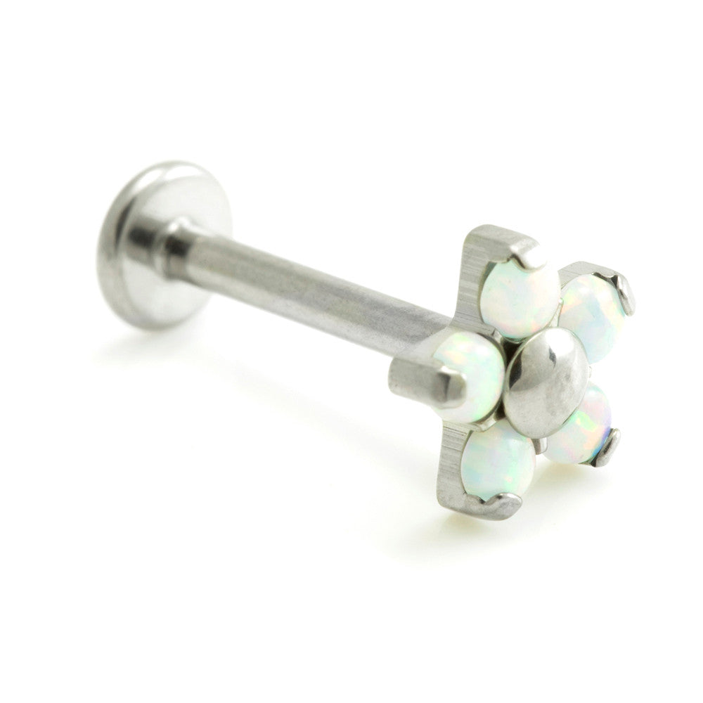 Titanium Internal Thread Micro Labret with Opal Flower - 1.2mm-8mm