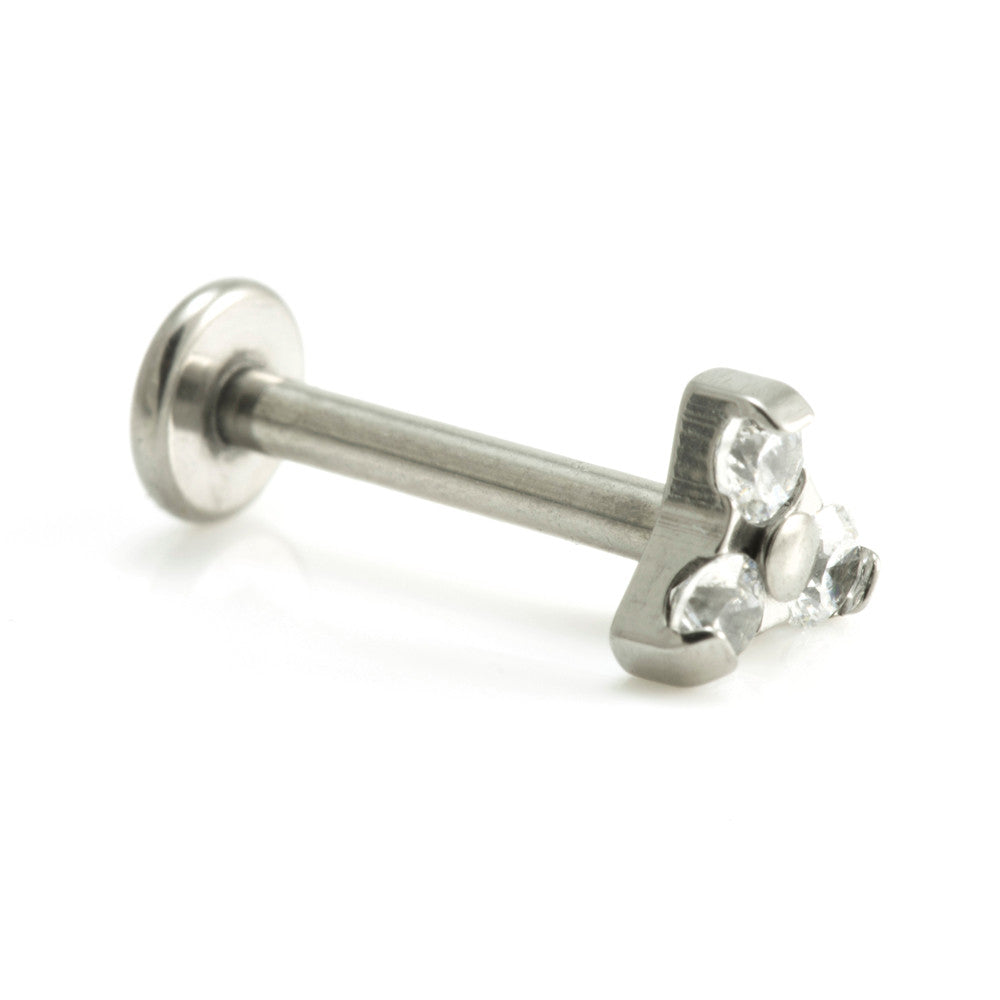 Internal Ti Micro Labret with Ti Gem Trinity - 3 Gems-1.2-8-CR-MD