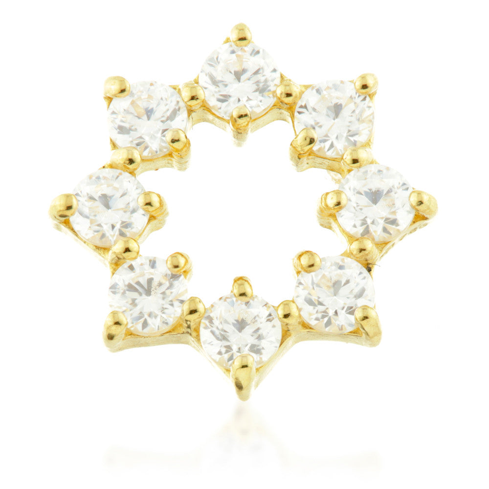 TL - 18ct Gold Swarovski Open Flower Charm for Hinge Ring
