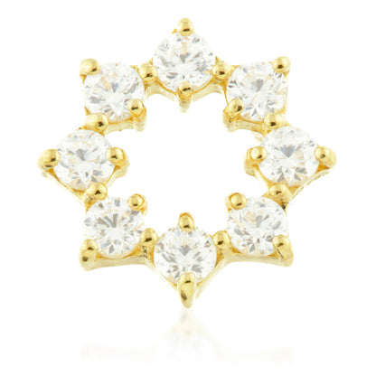 TL - 18ct Gold Swarovski Open Flower Charm for Hinge Ring