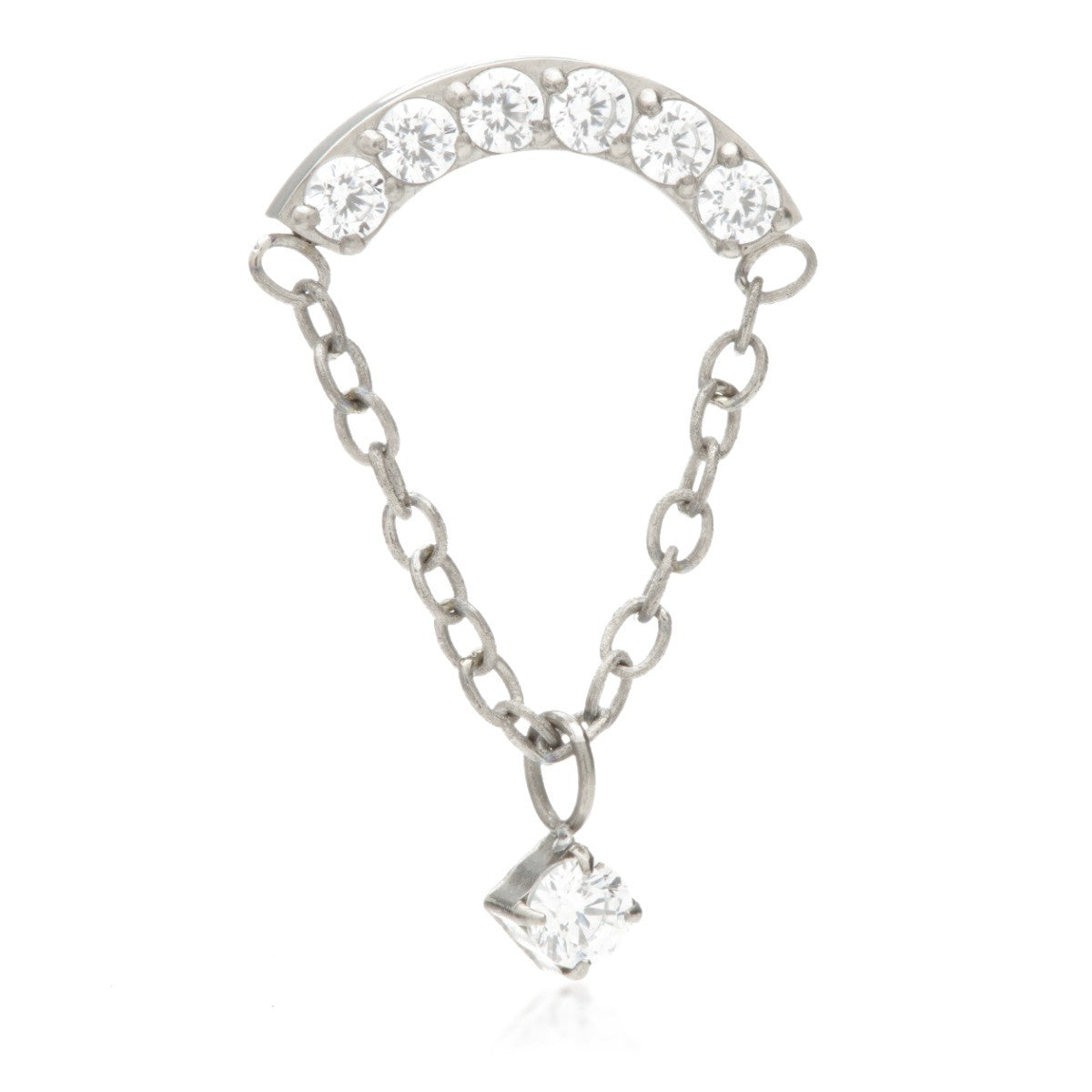 Ti Internal Curved Pavé Attachment with Hanging Chain