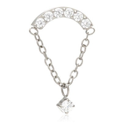 Ti Internal Curved Pavé Attachment with Hanging Chain