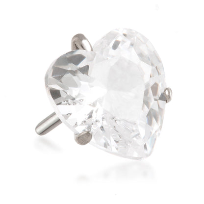 Ti Threadless Prong-Set Heart Attachment