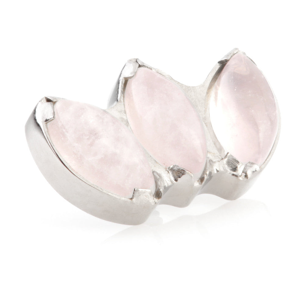 Ti Internal Triple Marquise Attachment with Rose Quartz Stone