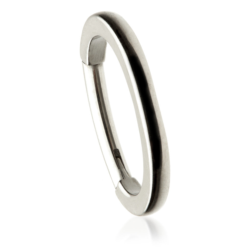 Ti Oval Plain Rook Hinged Ring