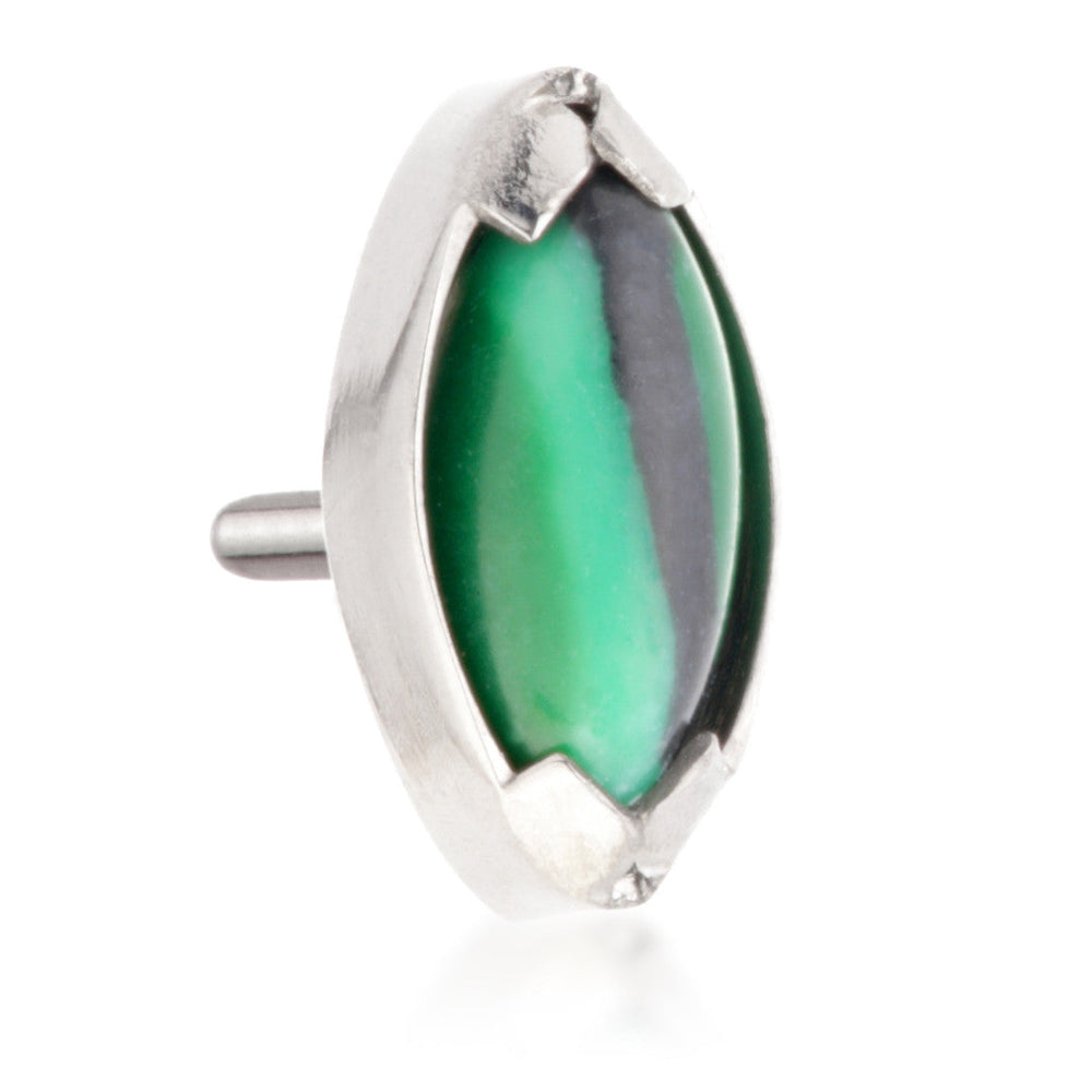 Ti Threadless Mini Malachite Marquise Attachment