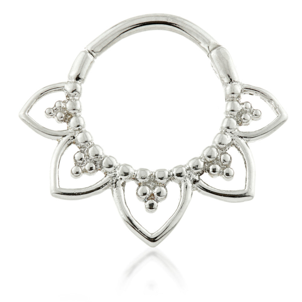 Steel Lotus Petal Daith Ring - SEP4