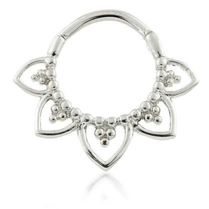 Steel Lotus Petal Daith Ring - SEP4