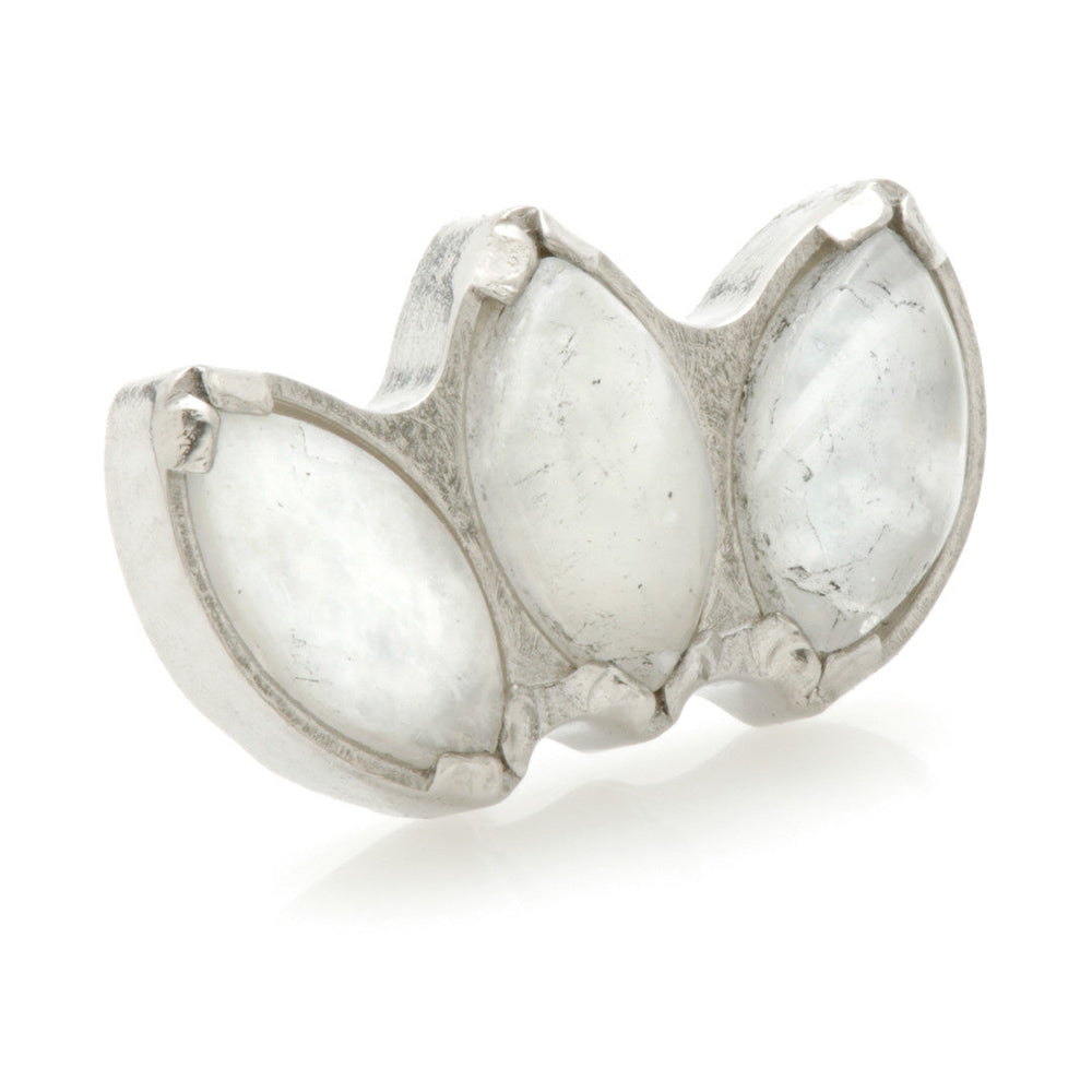 Ti Threadless Triple Marquise Attachment with Moonstone