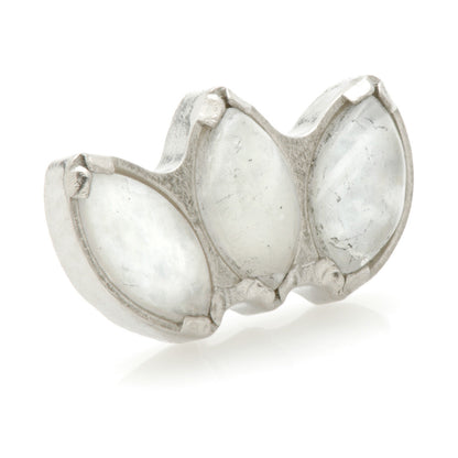 Ti Threadless Triple Marquise Attachment with Moonstone