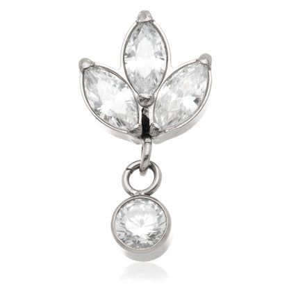 Ti Internal Triple Marquise Cluster with Hanging Round Gem Attachment
