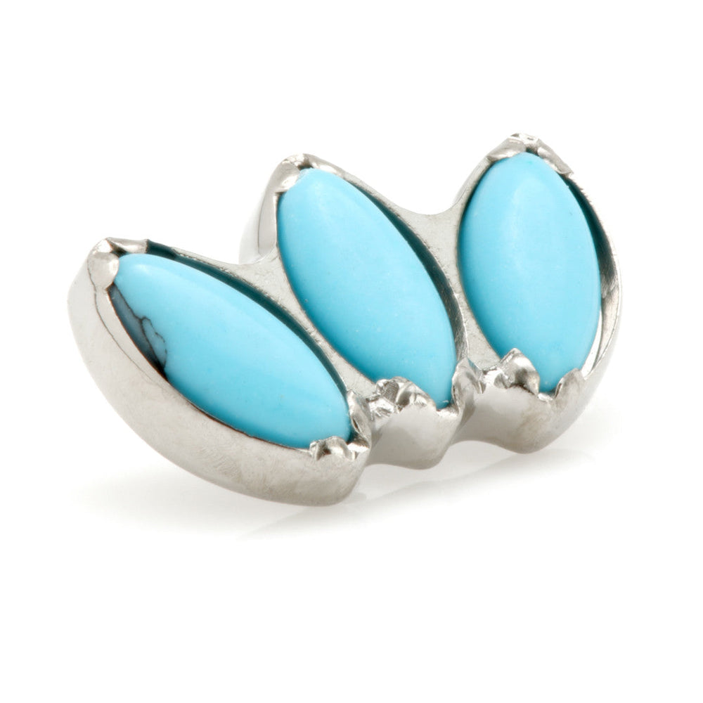 Ti Internal Triple Marquise Attachment with Turquoise Stone