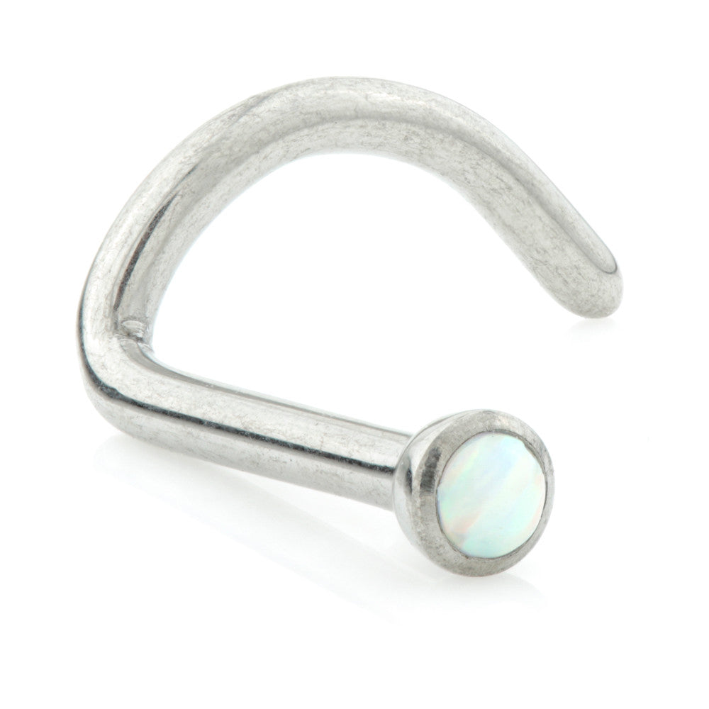 Titanium Opal Round Curl Nose Stud