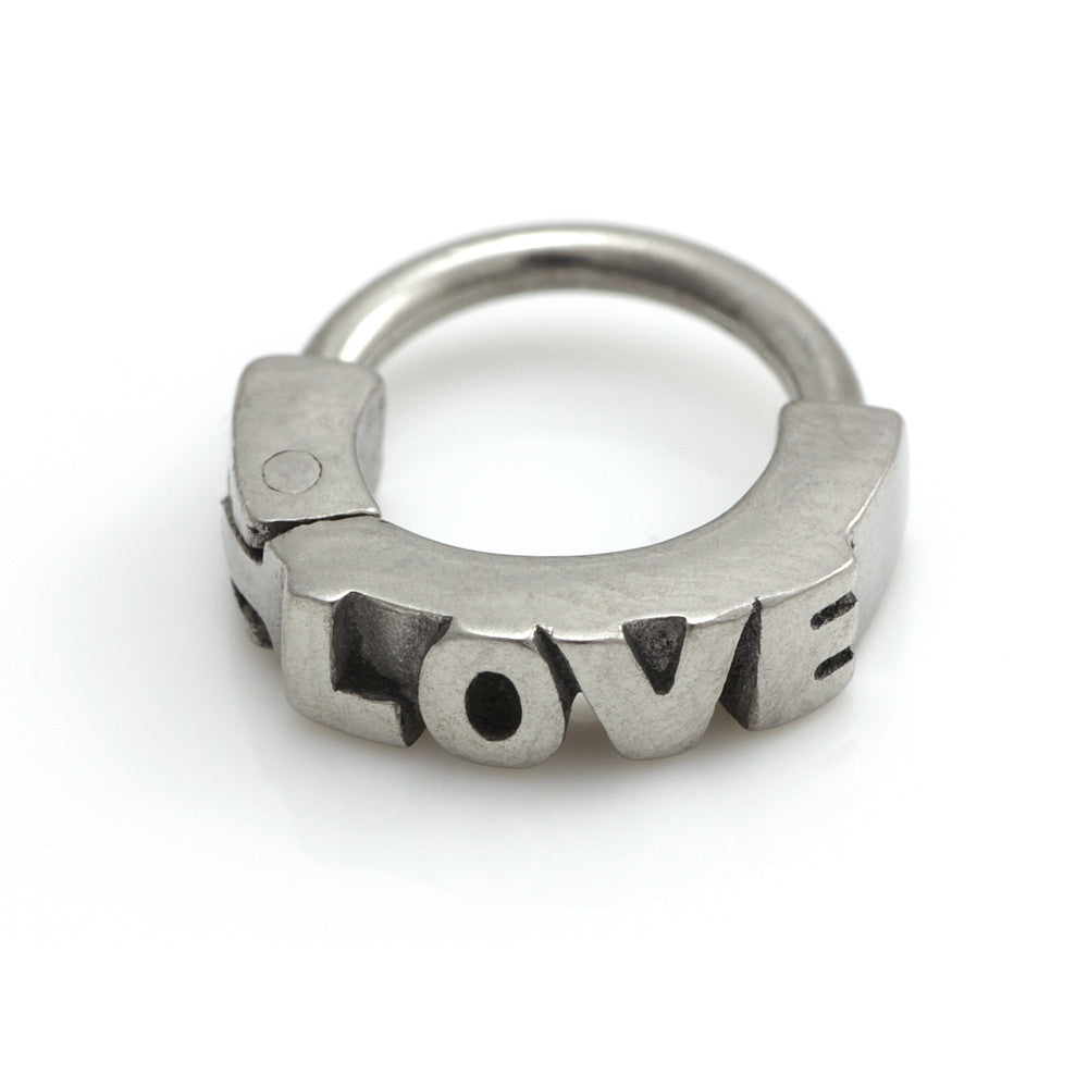 Steel Love Hinged Ring