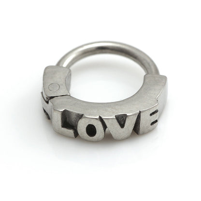 Steel Love Hinged Ring