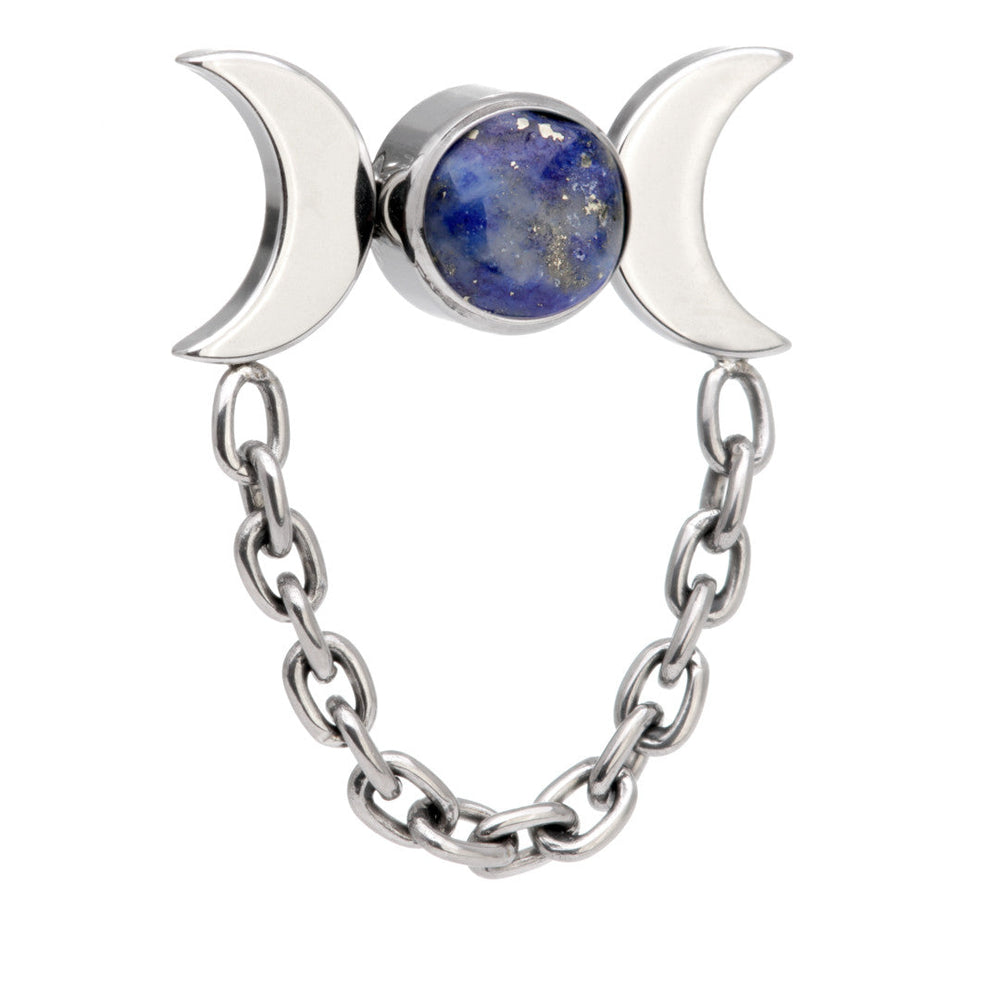 Ti Internal Lapis Bezel with Double Moon Crescent Attachment