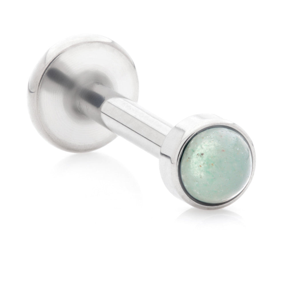 Ti Internal Labret with Jade Stone Bezel Attachment
